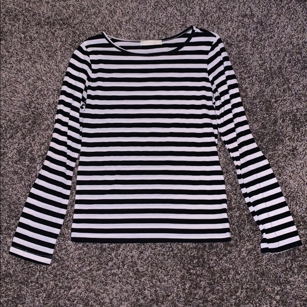 Women's Striped Long Sleeve Elbow Patch